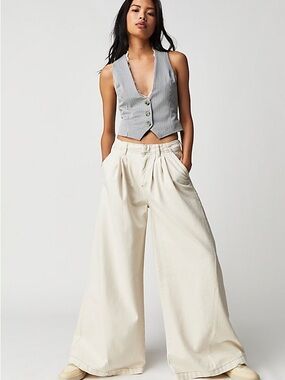 We the Free/Free People Equnox Denim Trouser in Cream Size 28